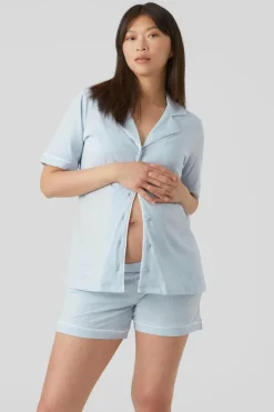 Mamalicious Pijama curto de algodão maternity azul New