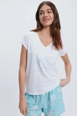 Milano Pijama curto de marinheiro Turquesa Discount
