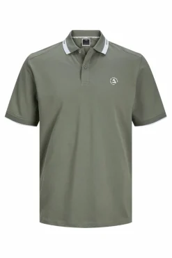 Jack & Jones PLUS Polo de algodão com manga curta e detalhe em contraste PLUS Discount