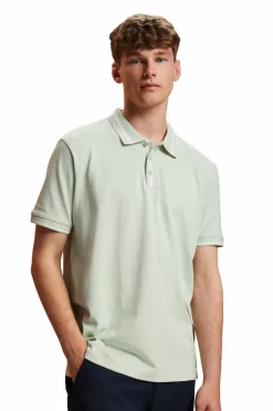 Esprit Polo liso regular fit com linho Outlet