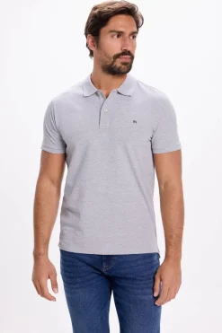 Milano Polo Piqué Básico Cinza claro New