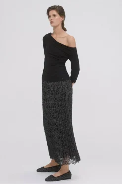 Pedro del Hierro Renda de saia midi plissada Cizento Online