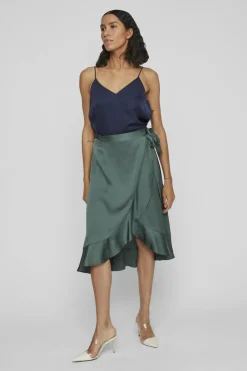 Vila Saia acetinada envolvente Verde Sale