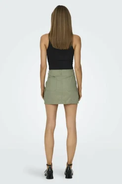 Only Saia cargo mini linho verde Fashion