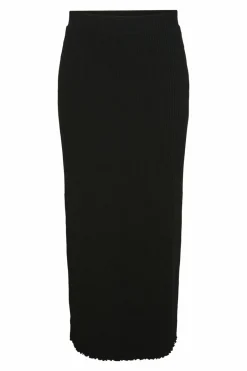 Pieces Saia comprida canelada Fashion