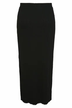 Pieces Saia comprida canelada Fashion