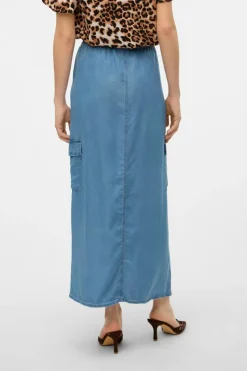 Vero Moda Saia comprida cargo Azul Best