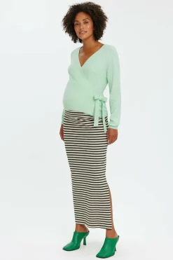 Mamalicious Saia comprida de algodão maternity branco Fashion