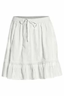 Vila Saia curta com bordados Branco Clearance