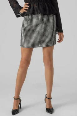 Vero Moda Saia curta com pied-de-poule Preto Outlet