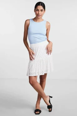 Pieces Saia curta de mulher branco Clearance