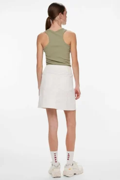 Pieces Saia curta denim branco Best