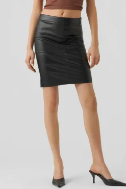 Vero Moda Saia curta efeito pele New