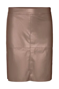 Vero Moda Saia curta efeito pele Castanho Sale