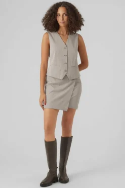 Vero Moda Saia curta estampado cruzada Outlet