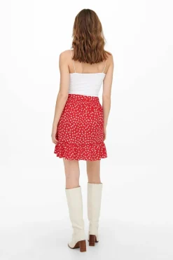 Only Saia curta folho Fashion