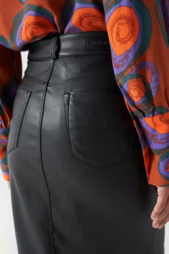 Salsa Jeans Saia efeito pele Preto Best