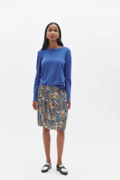 Caroll Saia estampada floral Azul Fashion
