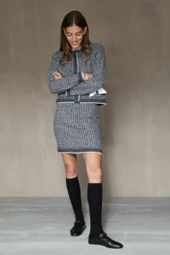 Selected Femme Saia estruturada confeccionada em Lã RWS e Alpaca. Cinzento Outlet