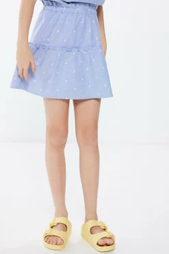 Springfield Kids Saia flores brancas menina azul Fashion