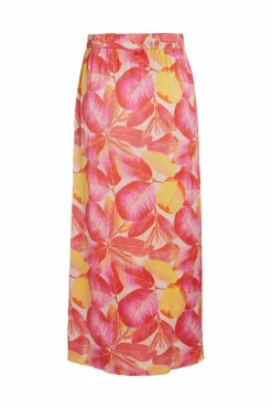 Vila Saia fluida Laranja Fashion
