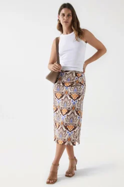 Salsa Jeans Saia midi com estampado Clearance