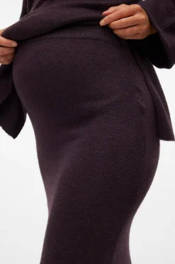 Mamalicious Saia midi de malha maternity rosa Fashion