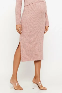 Mamalicious Saia midi de malha maternity vermelho Discount
