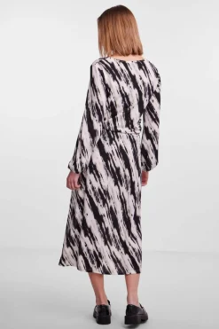Pieces Saia midi estampada branco Clearance
