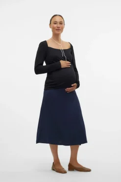 Mamalicious Saia midi maternity azul Sale