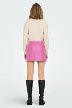 Only Saia mini efeito pele Fashion