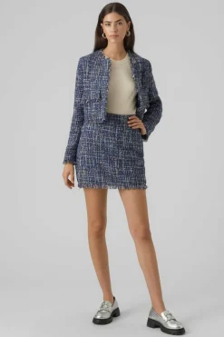 Vero Moda Saia tweed Chanel Azul Best