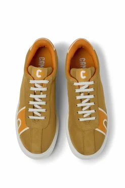 Camper Sapatilhas de pele nobuk bege e laranja para mulher cru Discount