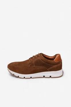Cortefiel Sapatilhas sport pele Castanho New