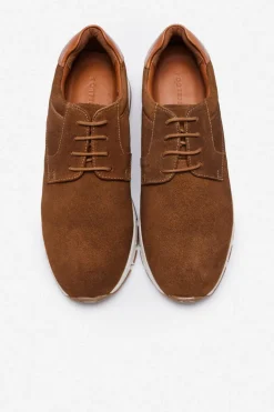 Cortefiel Sapatilhas sport pele Castanho New