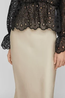 Vila Satin midi skirt Clearance