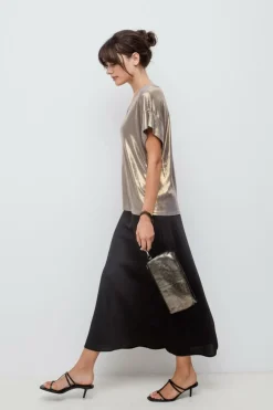 Vila Satin midi skirt Clearance