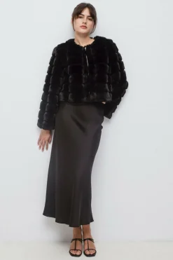 Vila Satin midi skirt Clearance