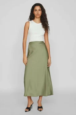 Vila Satin midi skirt Clearance