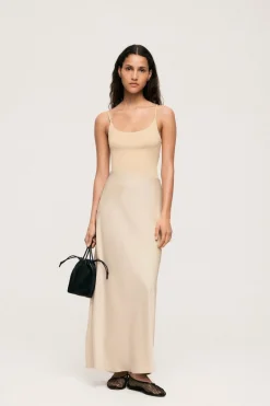 Vila Satin midi skirt Clearance