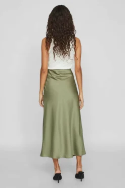 Vila Satin midi skirt Clearance