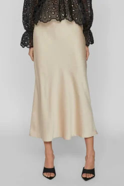 Vila Satin midi skirt Clearance