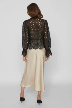 Vila Satin midi skirt Clearance
