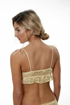 Black Limba Soutien crop top de renda Louis Banana estampado Outlet