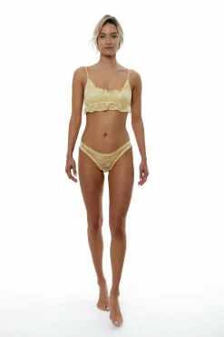 Black Limba Soutien crop top de renda Louis Banana estampado Outlet