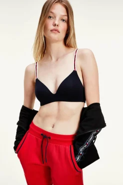 Tommy Jeans Soutien triangular de algodão azul Best
