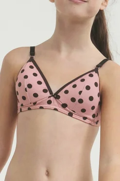 DIM Sujetador de niña estampado sin aros y copas removibles rosa Best