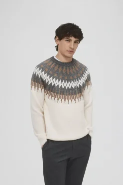 Pedro del Hierro Suéter de lã de Natal com gola redonda Fashion