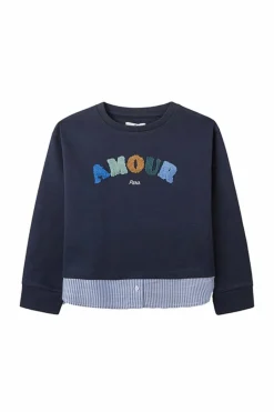 Springfield Kids Sweatshirt bimatéria para menina azul Fashion
