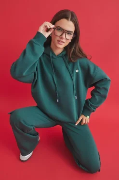 HI&BYE Sweatshirt capuz felpa logo verde Discount